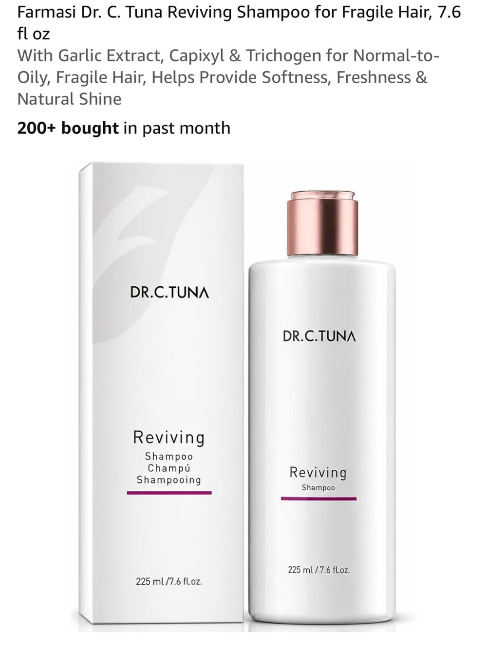 Farmasi  Dr C Tuna Reviving Shampoo – White with Purple Accent